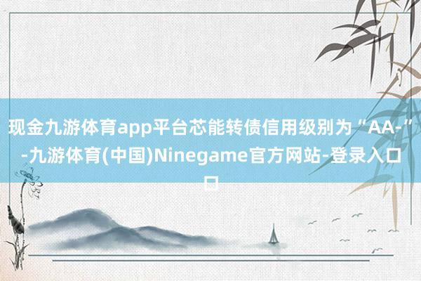 现金九游体育app平台芯能转债信用级别为“AA-”-九游体育(中国)Ninegame官方网站-登录入口