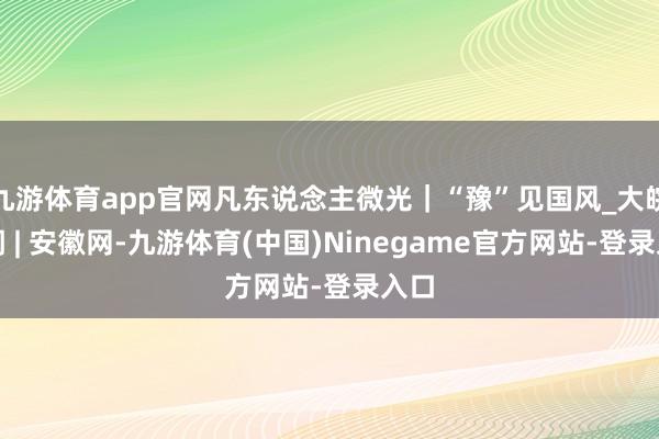 九游体育app官网凡东说念主微光｜“豫”见国风_大皖新闻 | 安徽网-九游体育(中国)Ninegame官方网站-登录入口