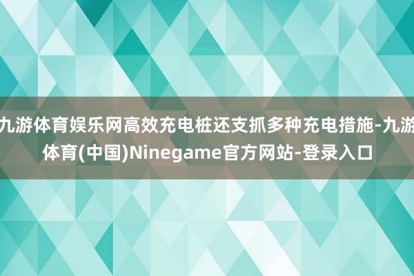 九游体育娱乐网高效充电桩还支抓多种充电措施-九游体育(中国)Ninegame官方网站-登录入口