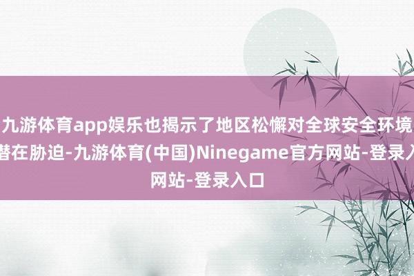 九游体育app娱乐也揭示了地区松懈对全球安全环境的潜在胁迫-九游体育(中国)Ninegame官方网站-登录入口